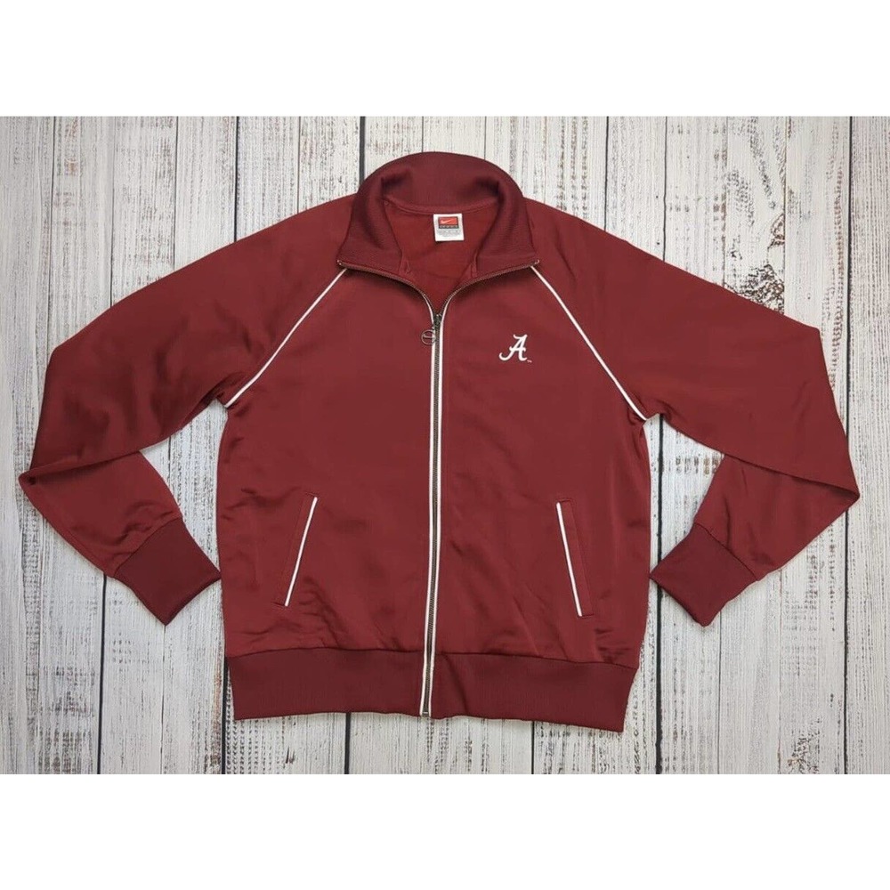 Vtg Nike White Tag Alabama Crimson Tide Women’s Red Track Jacket Sz L‎ Y2K